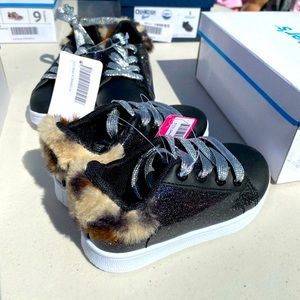 Toddler Girls Leopard Glitter Shoes